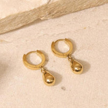 Load image into Gallery viewer, Water Drop Huggie Hoop
