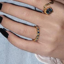 Load image into Gallery viewer, Blue Stone Band Ring

